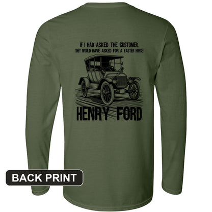 Faster Horse Back Print Long Sleeve T-Shirt