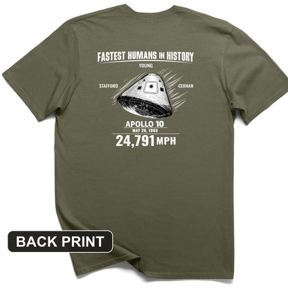 Fastest Humans Back Print T-Shirt