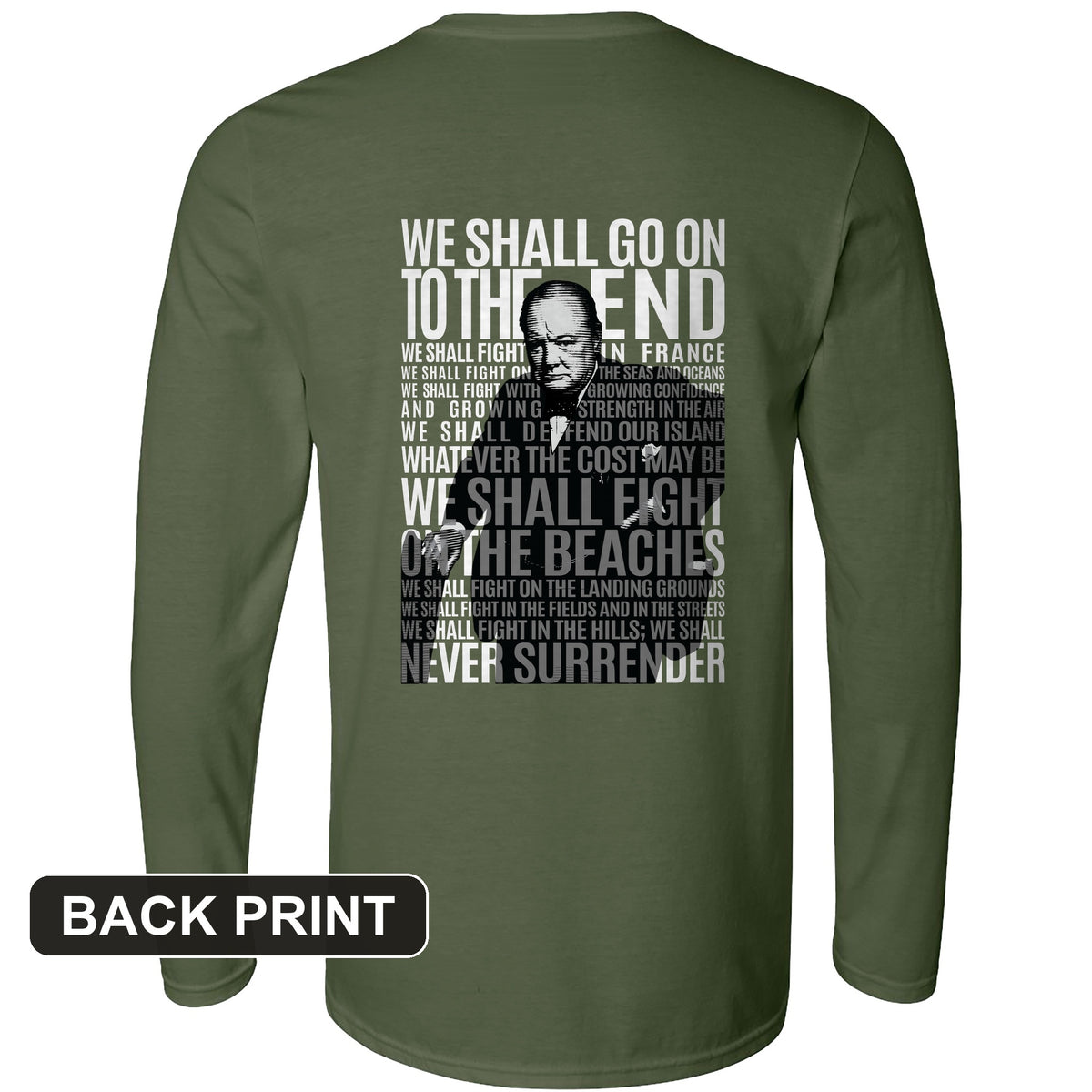 Fight On The Seas And Beaches Back Print Long Sleeve T-Shirt