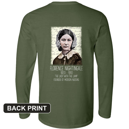 Florence Nightingale Back Print Long Sleeve T-Shirt