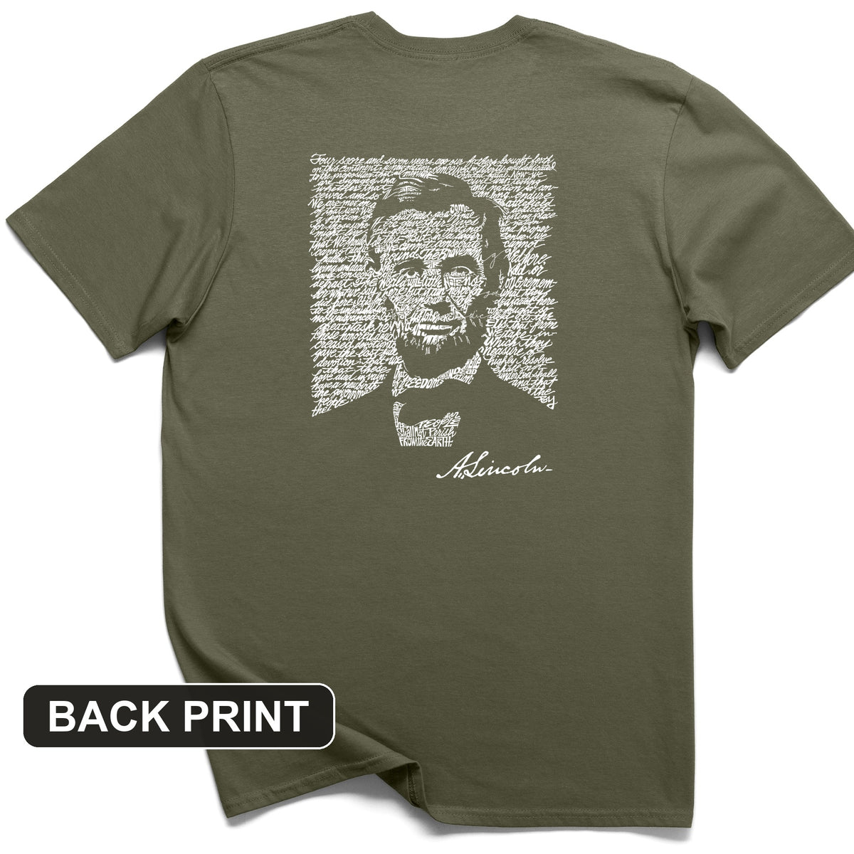 Gettysburg Address Back Print T-Shirt