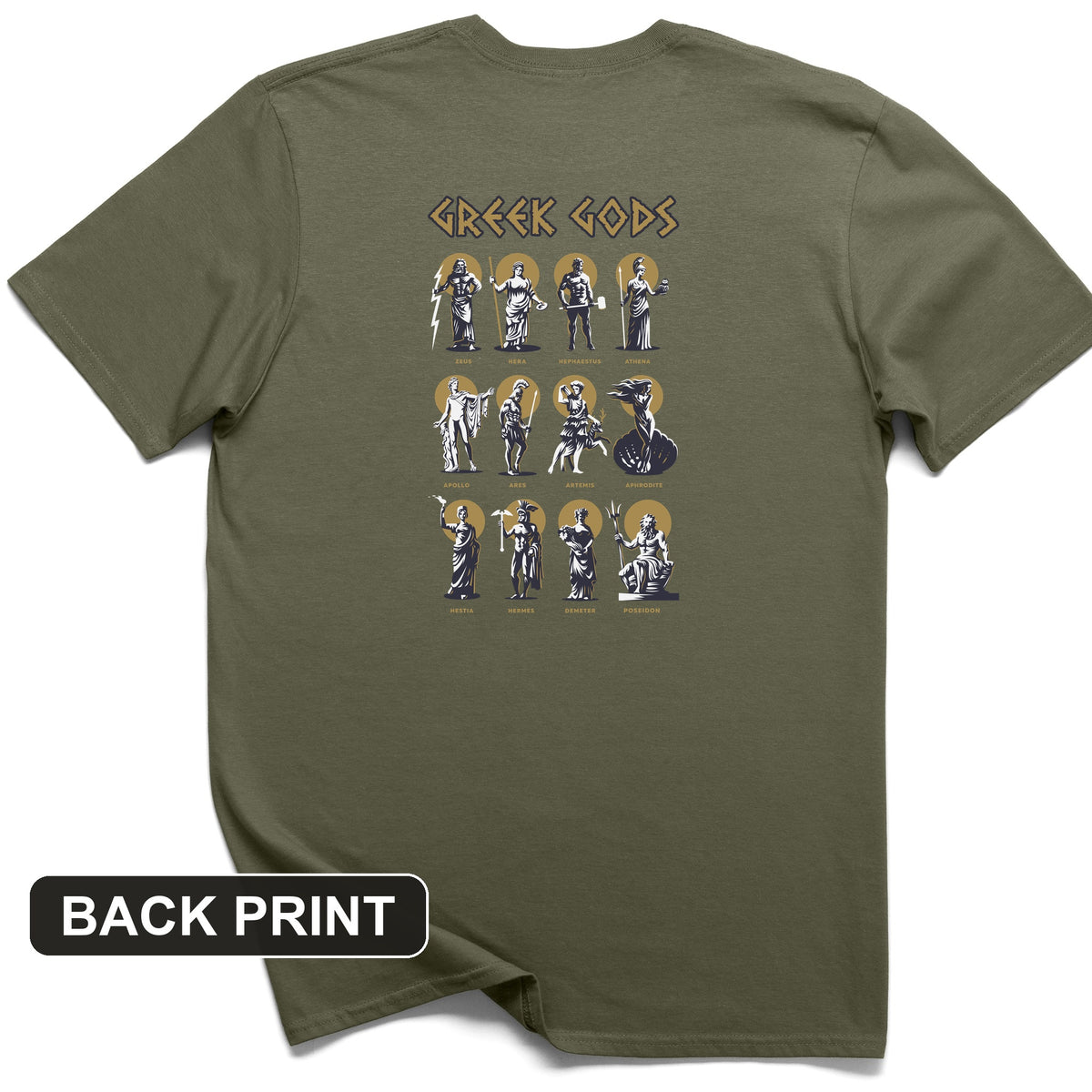 Greek Gods Back Print T-Shirt