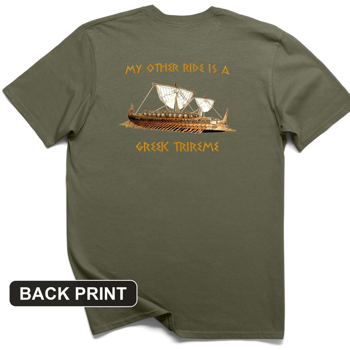 Greek Trireme Back Print T-Shirt