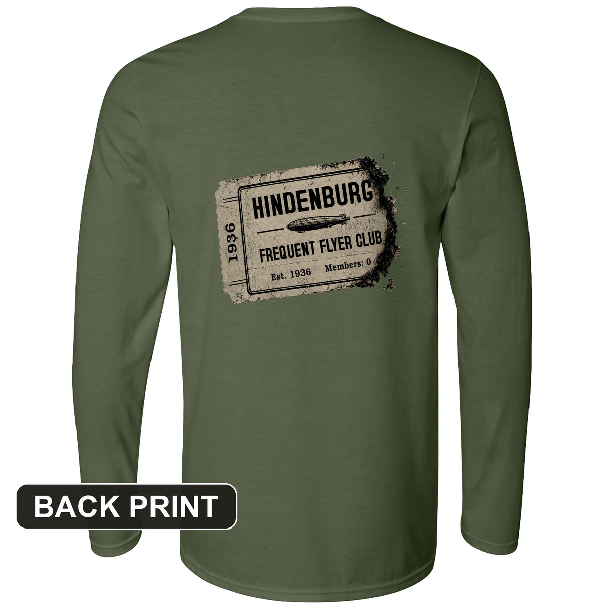 Hindenburg Back Print Long Sleeve T-Shirt