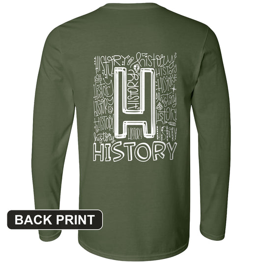 History Back Print Long Sleeve T-Shirt