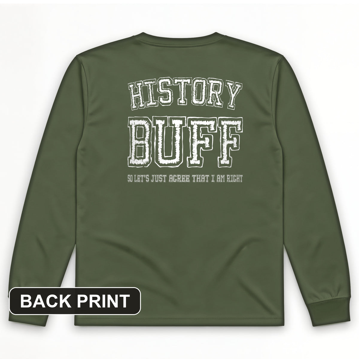 History Buff Back Print Long Sleeve T-Shirt