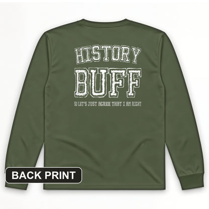 History Buff Back Print Long Sleeve T-Shirt