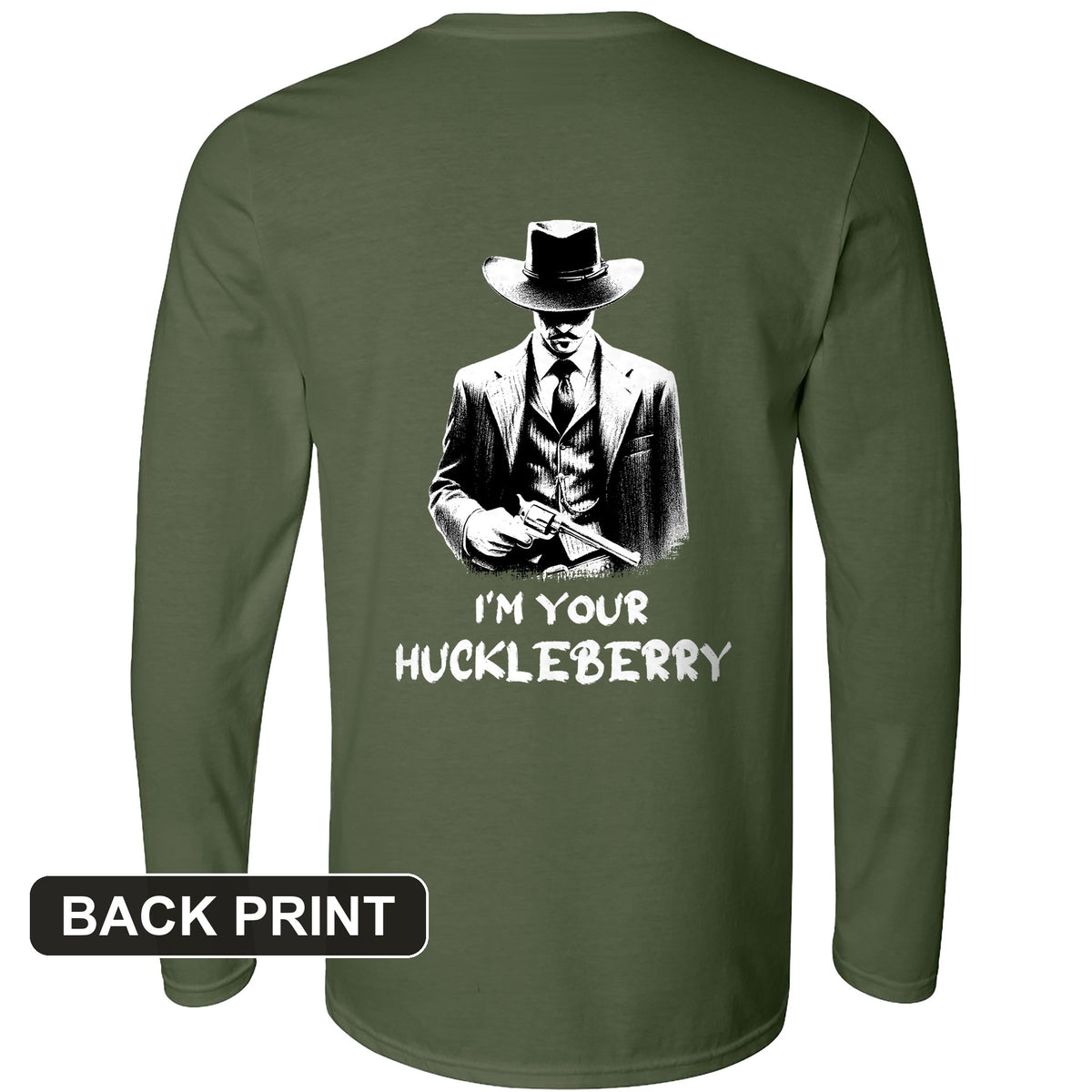 Huckleberry Back Print Long Sleeve T-Shirt