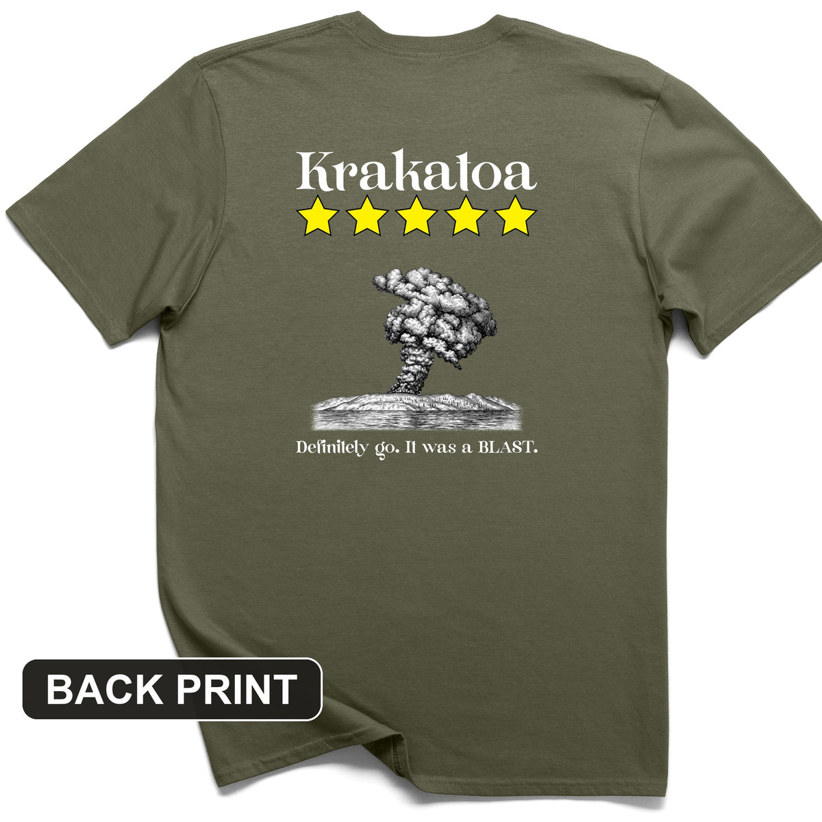 Krakatoa 5 Star Back Print T-Shirt