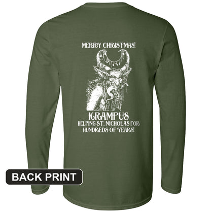 Krampus Back Print Long Sleeve T-Shirt
