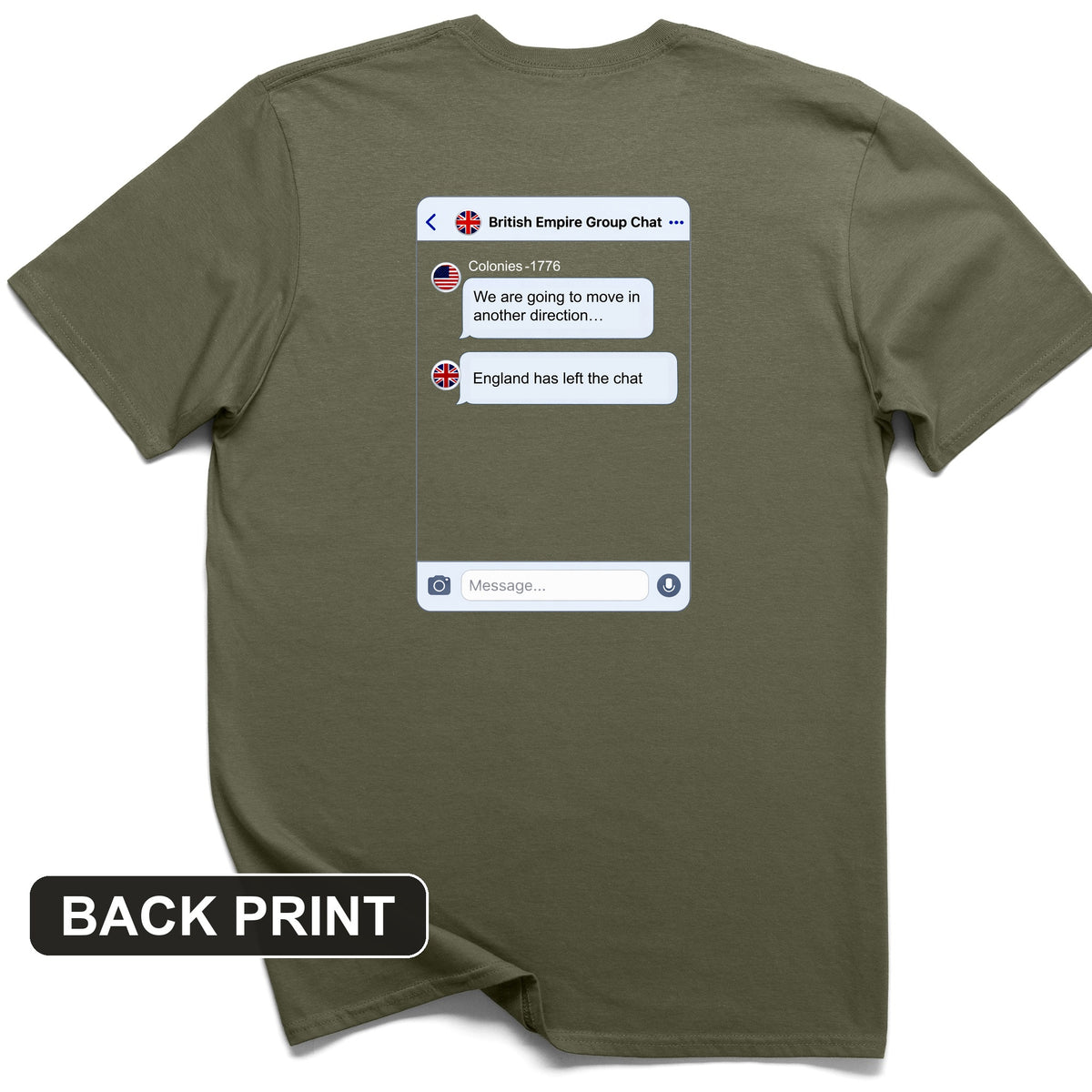 Left the Chat Back Print T-Shirt