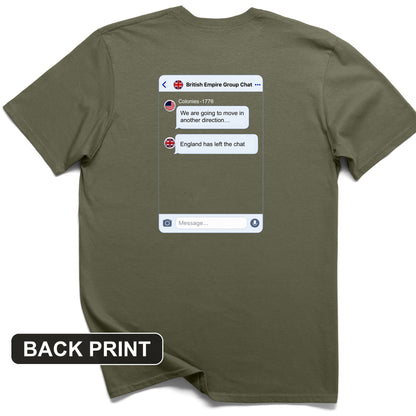 Left the Chat Back Print T-Shirt