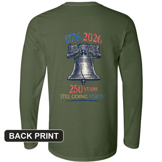 Liberty Bell 250th Back Print Long Sleeve T-Shirt