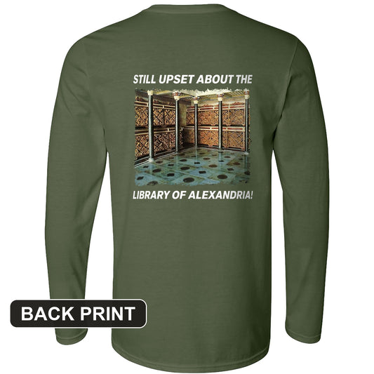 Library Of Alexandria Back Print Long Sleeve T-Shirt