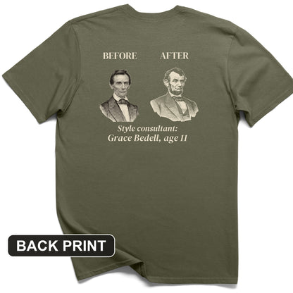Lincoln Style Consultant Grace Bedell Back Print T-Shirt