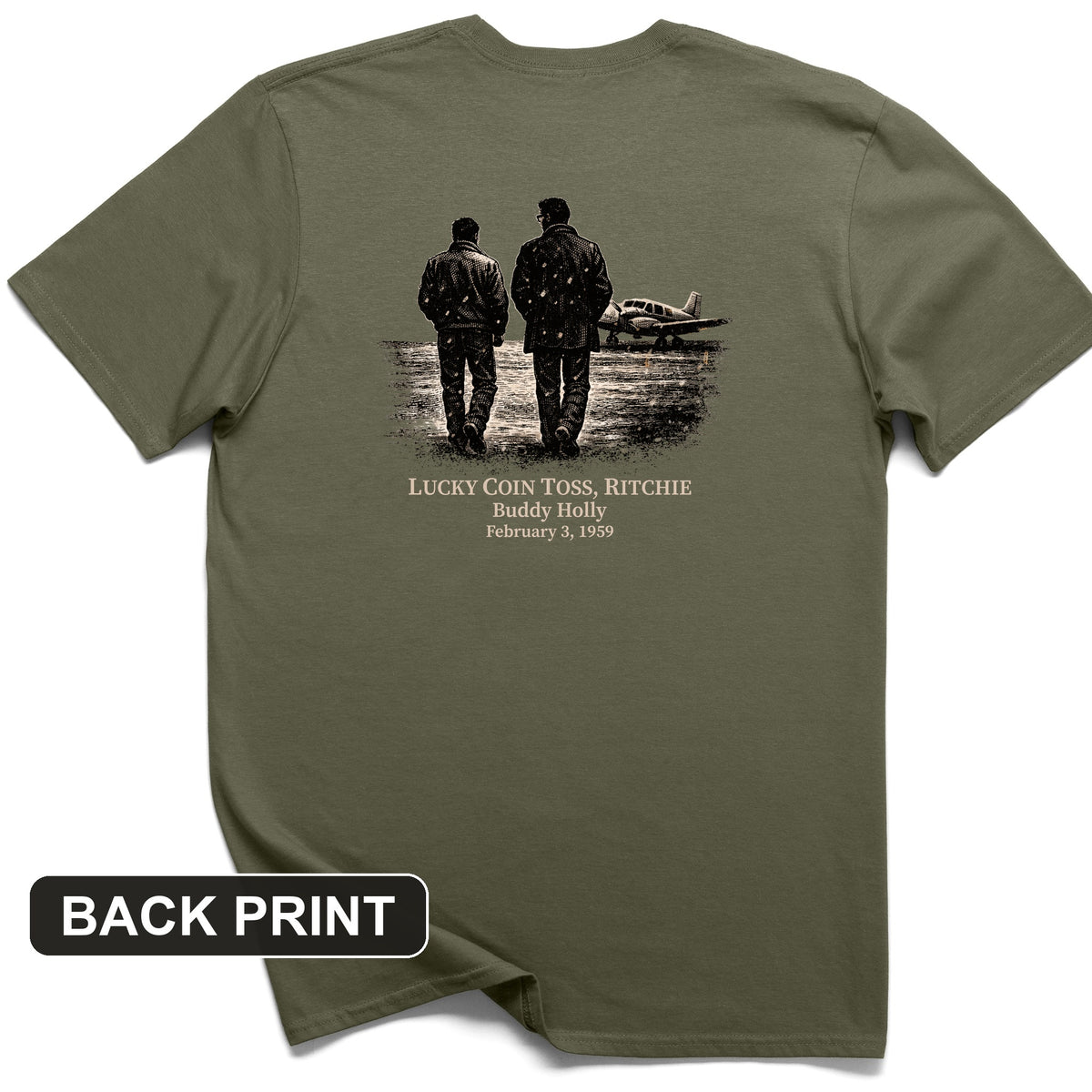 Lucky Coin Toss Back Print T-Shirt