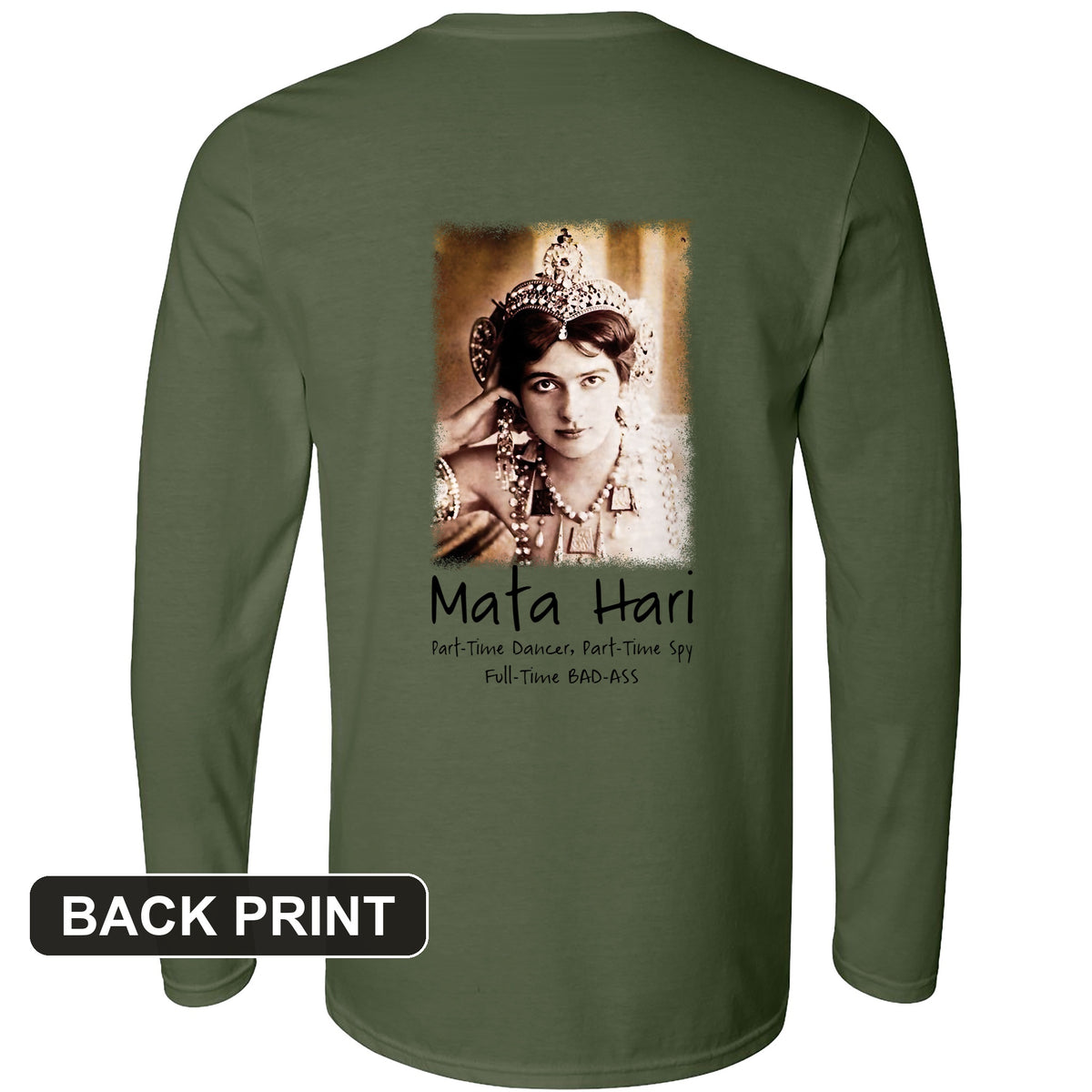 Mata Hari Back Print Long Sleeve T-Shirt