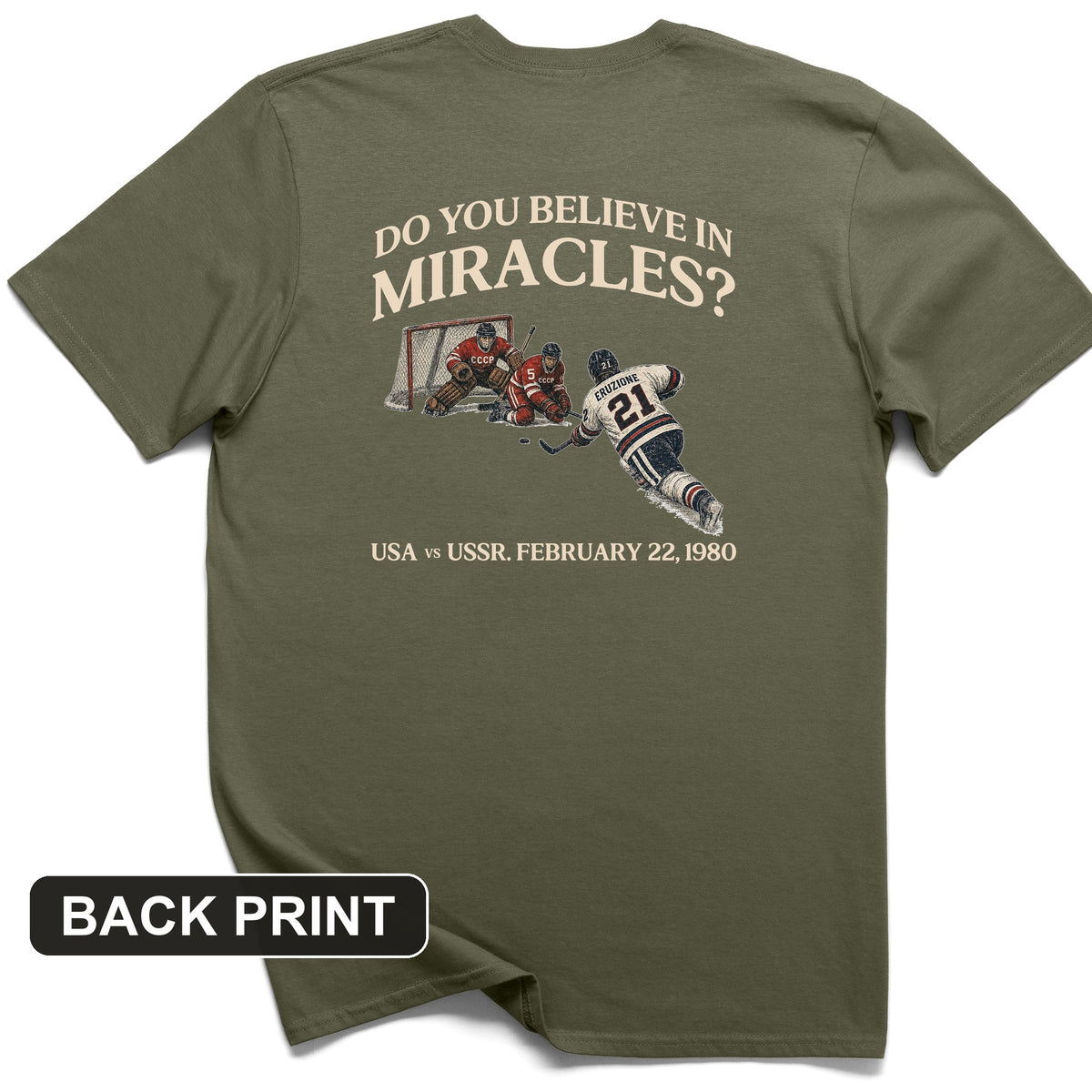 Miracle on Ice Back Print T-Shirt