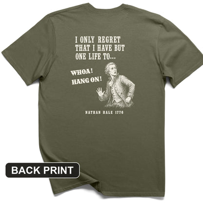 Nathan Hale Whoa Hang On Back Print T-Shirt
