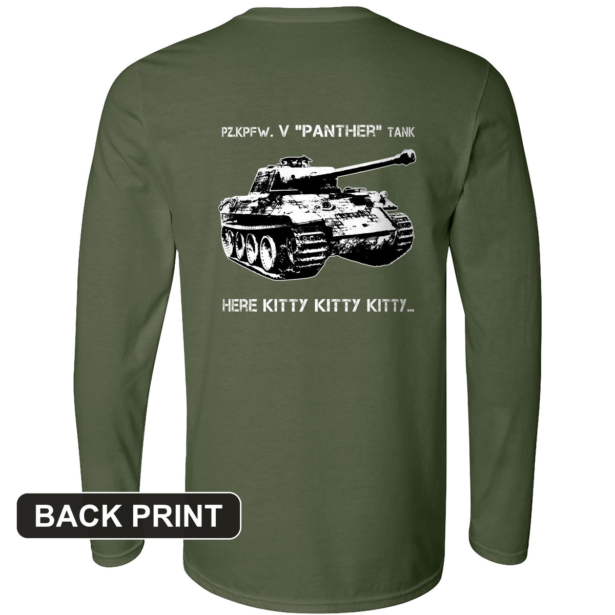 Panther Back Print Long Sleeve T-Shirt