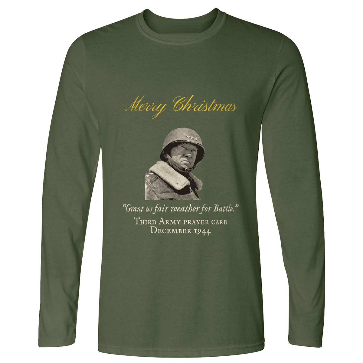 Patton Christmas Card Fair Weather For Battle T-Shirt