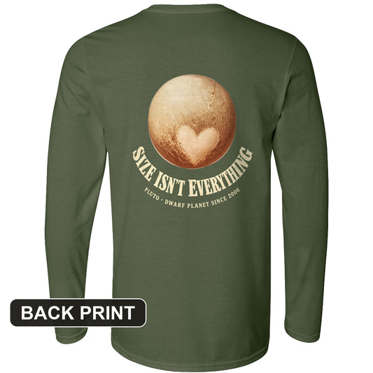 Pluto Size Isnt Everything Back Print Long Sleeve T-Shirt