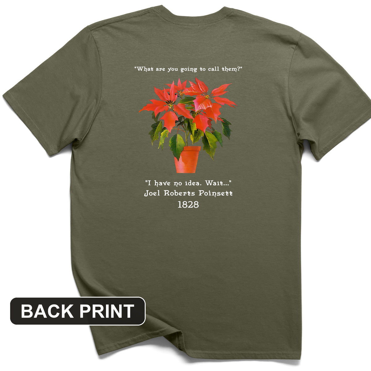 Poinsettias Back Print T-Shirt