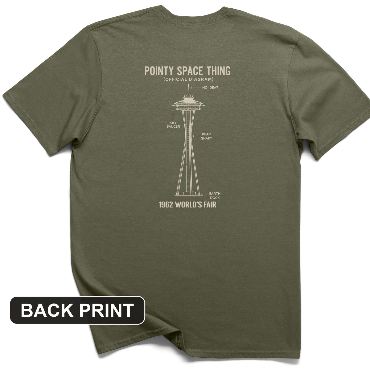 Pointy Space Thing Back Print T-Shirt