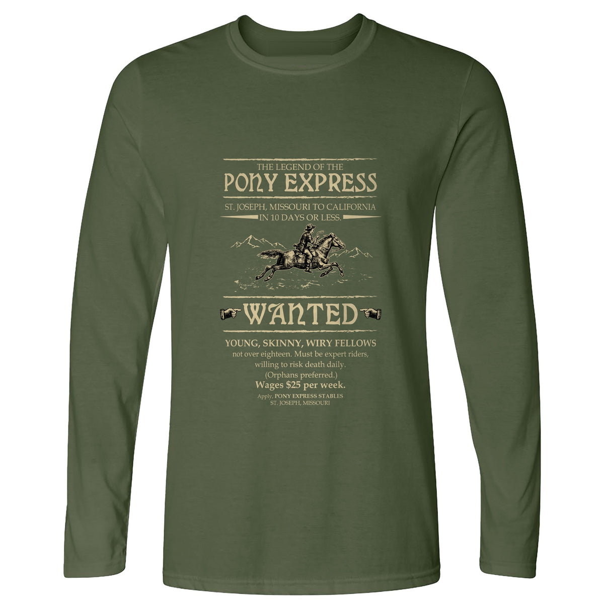 Pony Express Poster Long Sleeve T-Shirt