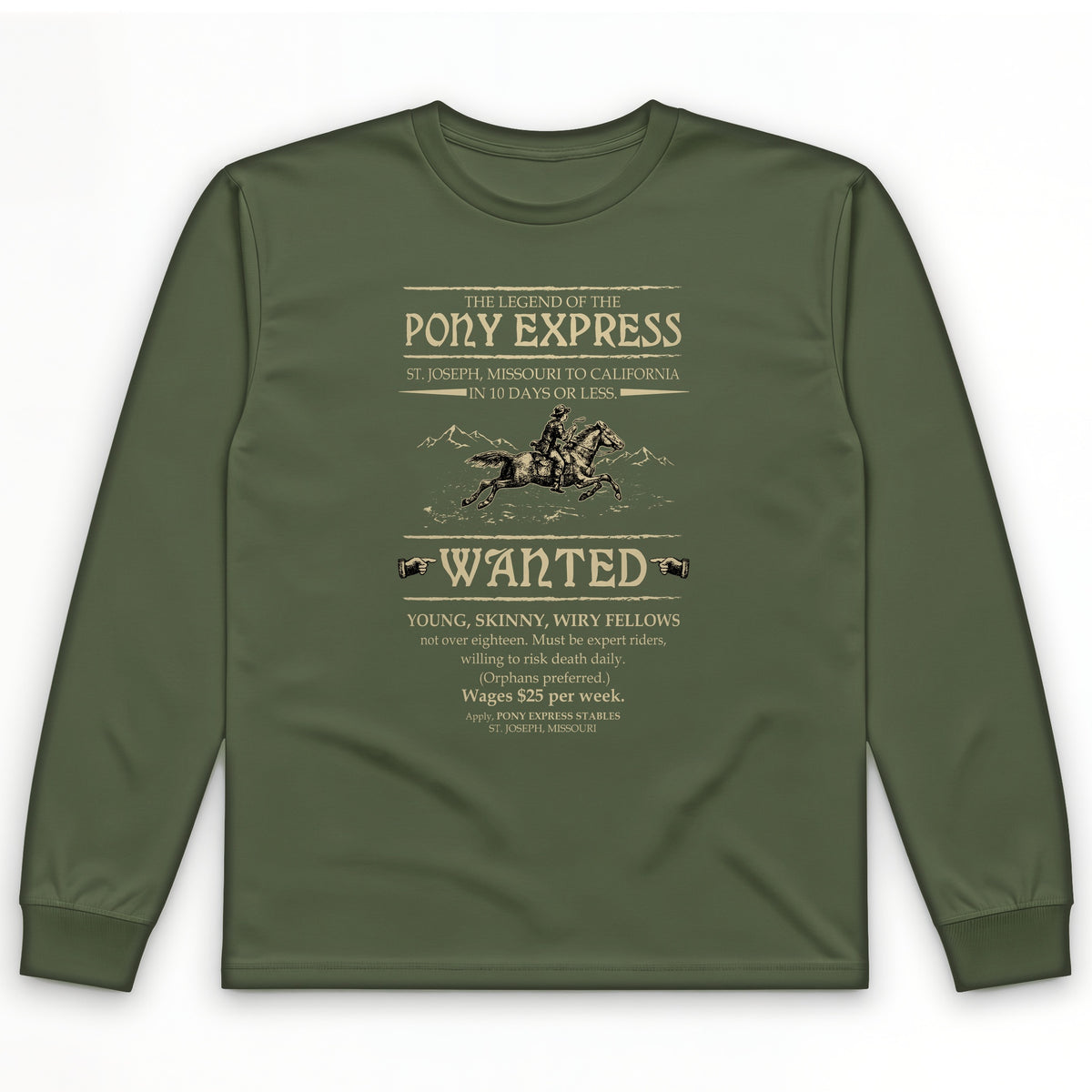 Pony Express Poster Long Sleeve T-Shirt
