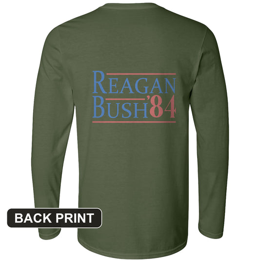 Reagan Bush Back Print Long Sleeve T-Shirt