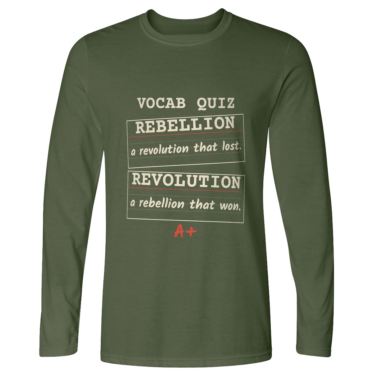 Rebellion Vs Revolution Flash Cards Long Sleeve T-Shirt