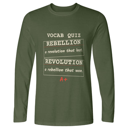 Rebellion Vs Revolution Flash Cards Long Sleeve T-Shirt