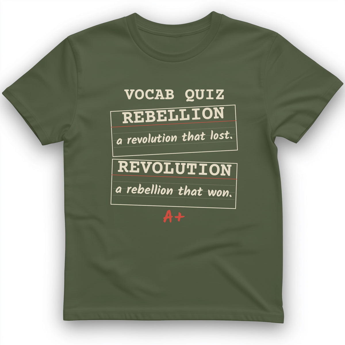 Rebellion Vs Revolution Flash Cards T-Shirt