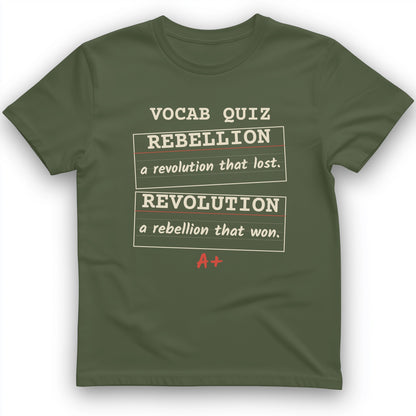 Rebellion Vs Revolution Flash Cards T-Shirt