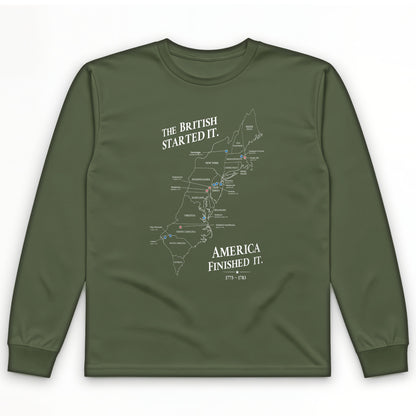 Revolutionary War Map Long Sleeve T-Shirt