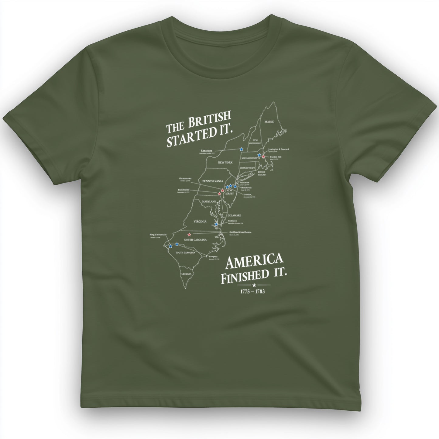 Revolutionary War Map T-Shirt