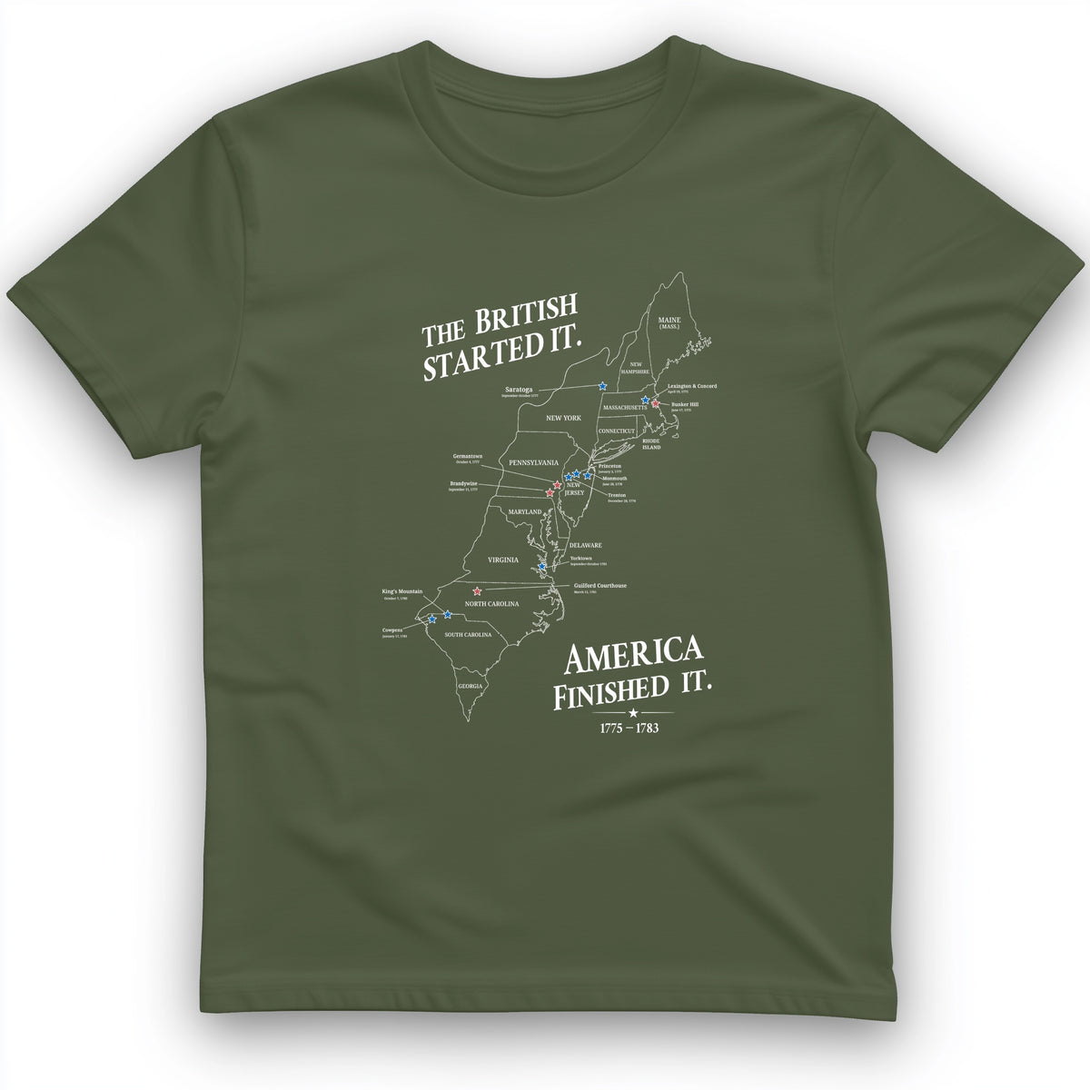 Revolutionary War Map T-Shirt