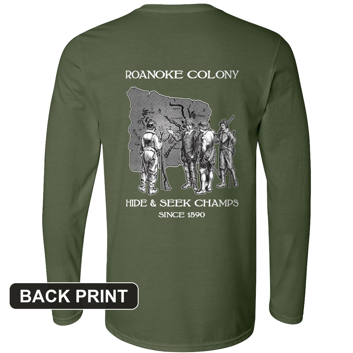 Roanoke Back Print Long Sleeve T-Shirt