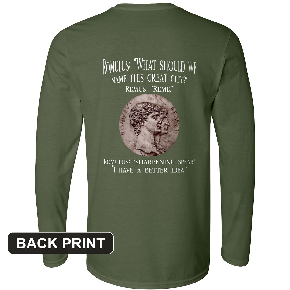 Rome Back Print Long Sleeve T-Shirt