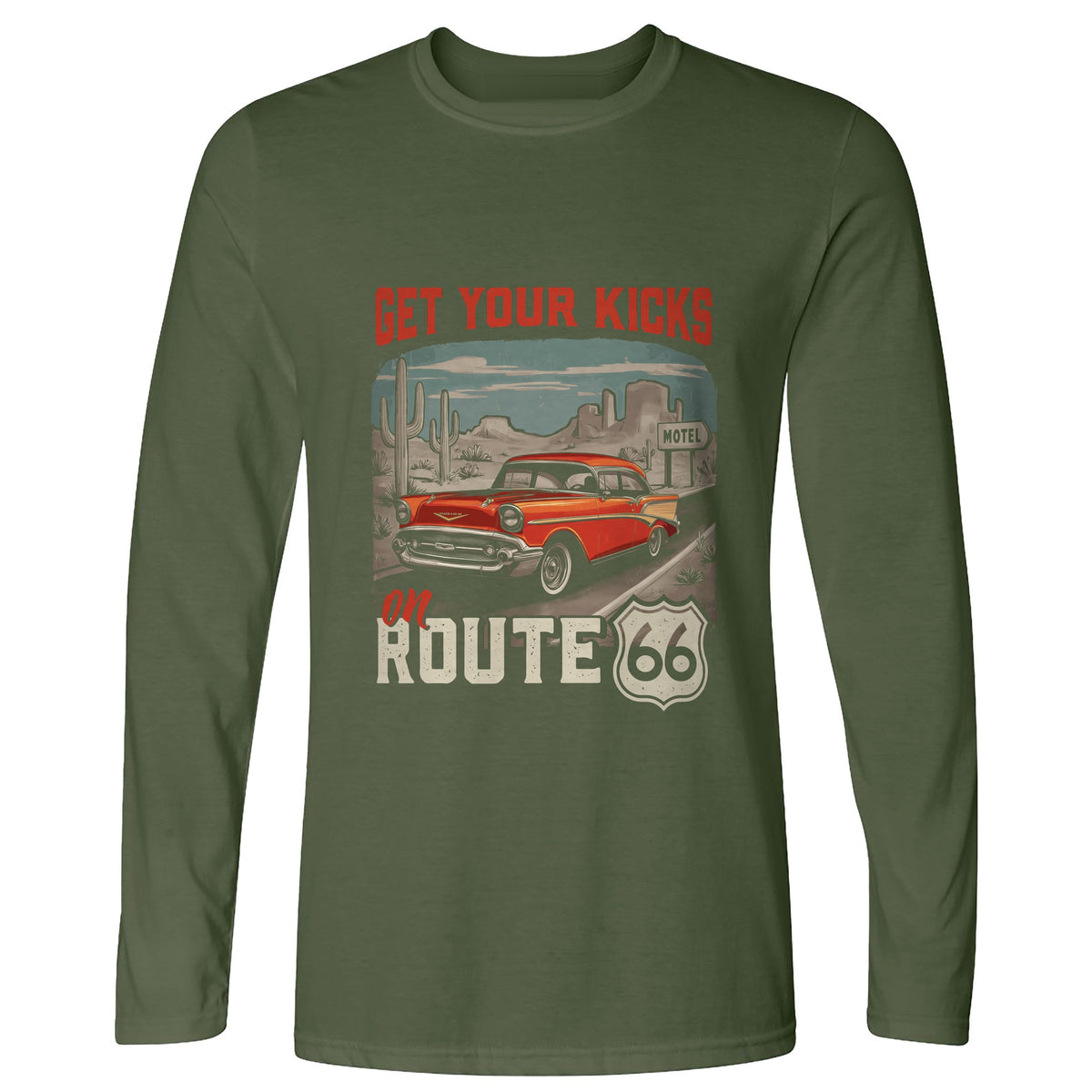 Route 66 Billboard Long Sleeve T-Shirt