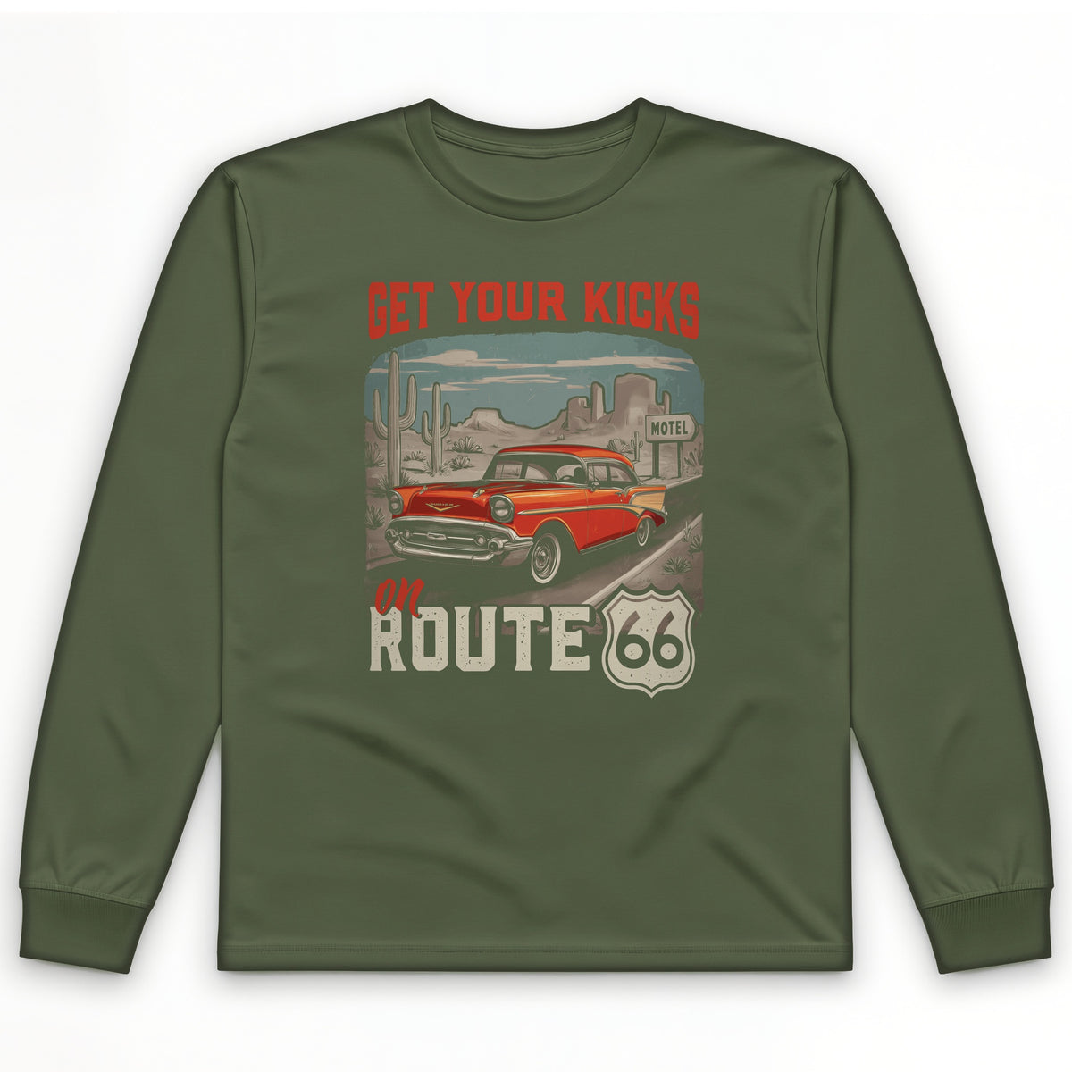 Route 66 Billboard Long Sleeve T-Shirt