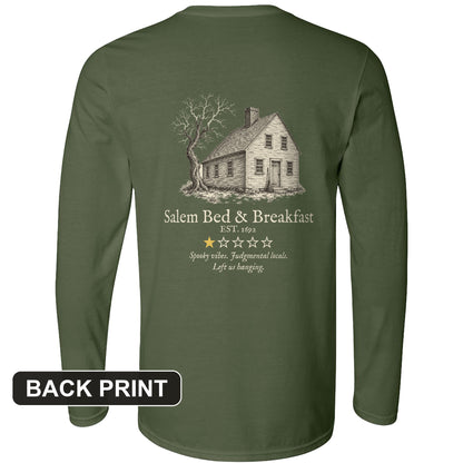 Salem Bed And Breakfast 1692 Back Print Long Sleeve T-Shirt