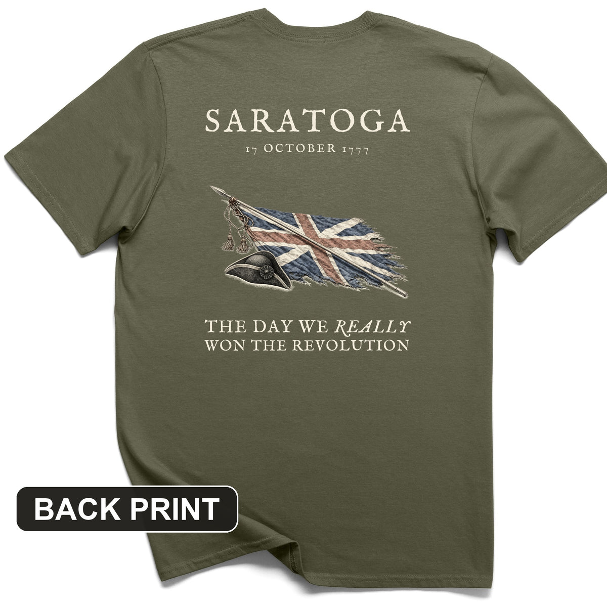 Saratoga 1777 Back Print T-Shirt