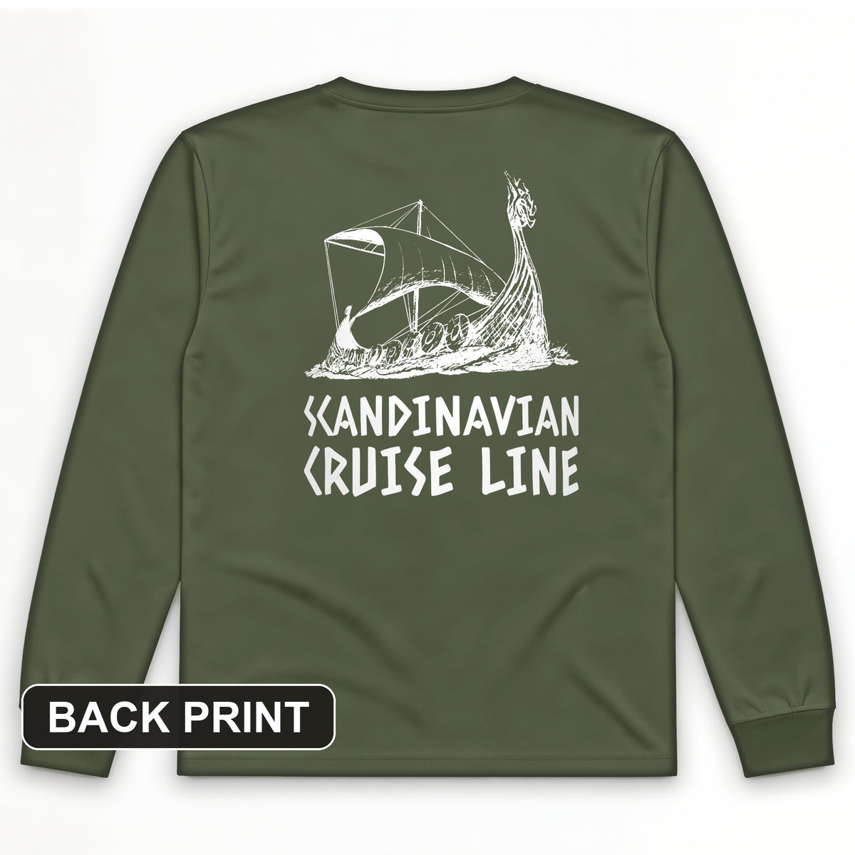 Scandinavian Cruise Line Back Print Long Sleeve T-Shirt