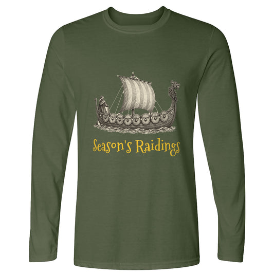 Seasons Raidings Viking Christmas Long Sleeve T-Shirt