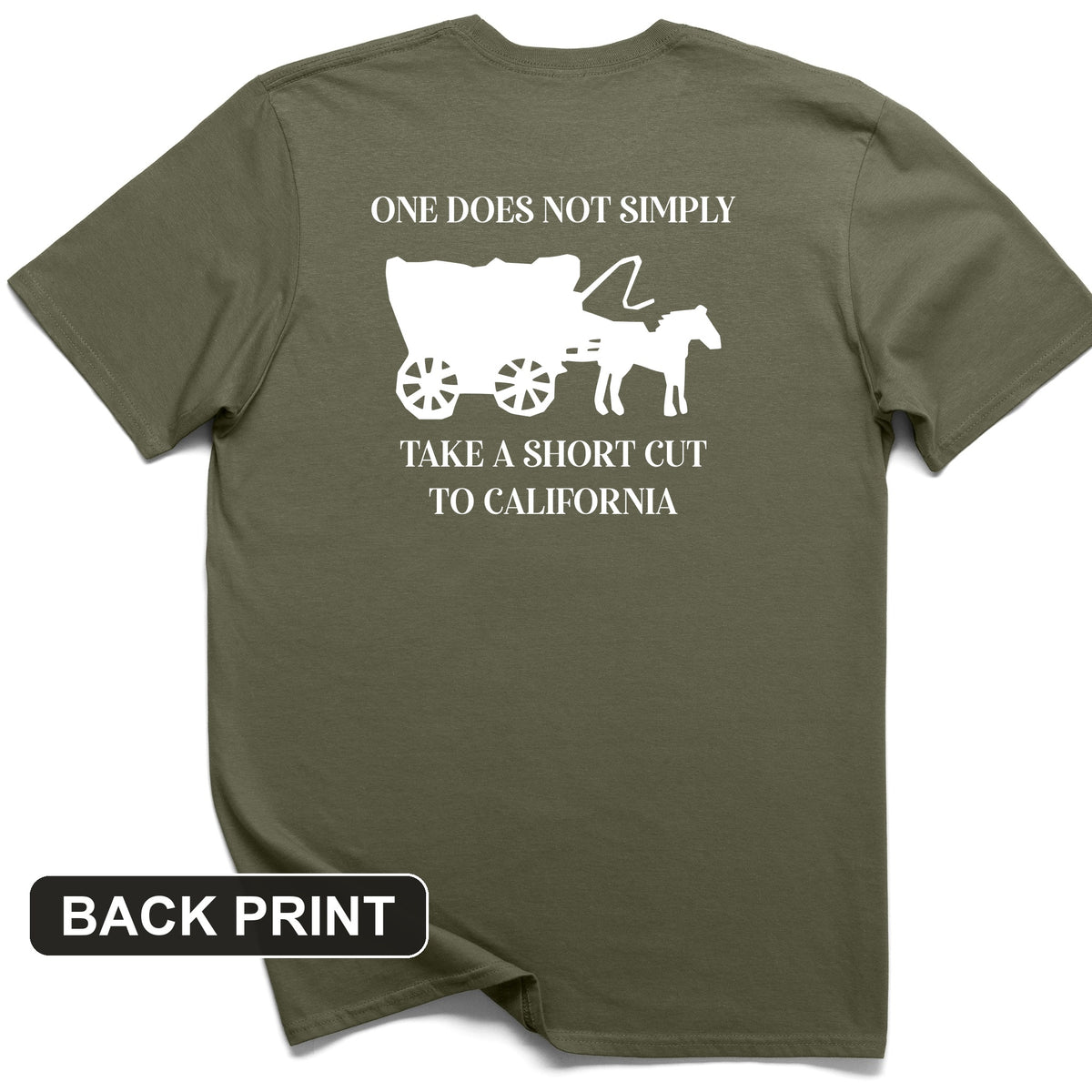 Shortcut to California Back Print T-Shirt