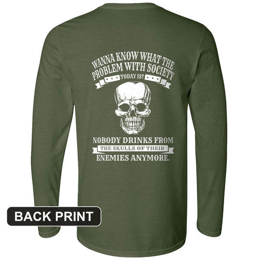 Skulls of Their Enemies Back Print Long Sleeve T-Shirt
