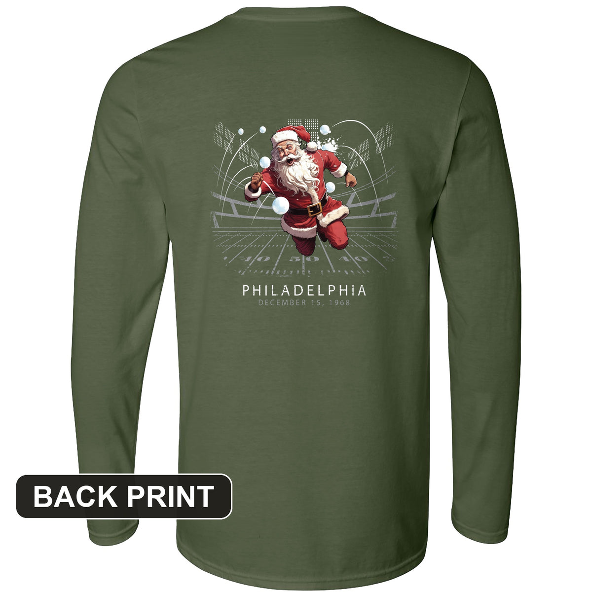 Snowballs at Santa Back Print Long Sleeve T-Shirt
