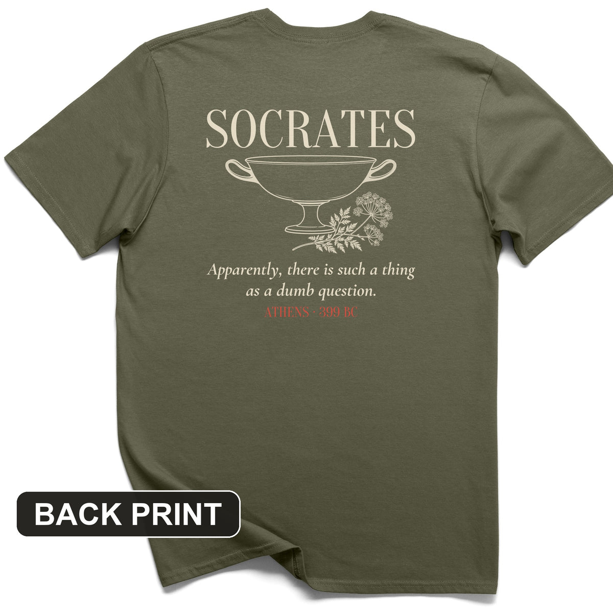 Socrates Dumb Question Back Print T-Shirt